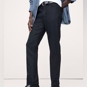 Banana Republic Slim Linen-Cotton Traveler Pant in Black Size 35x30